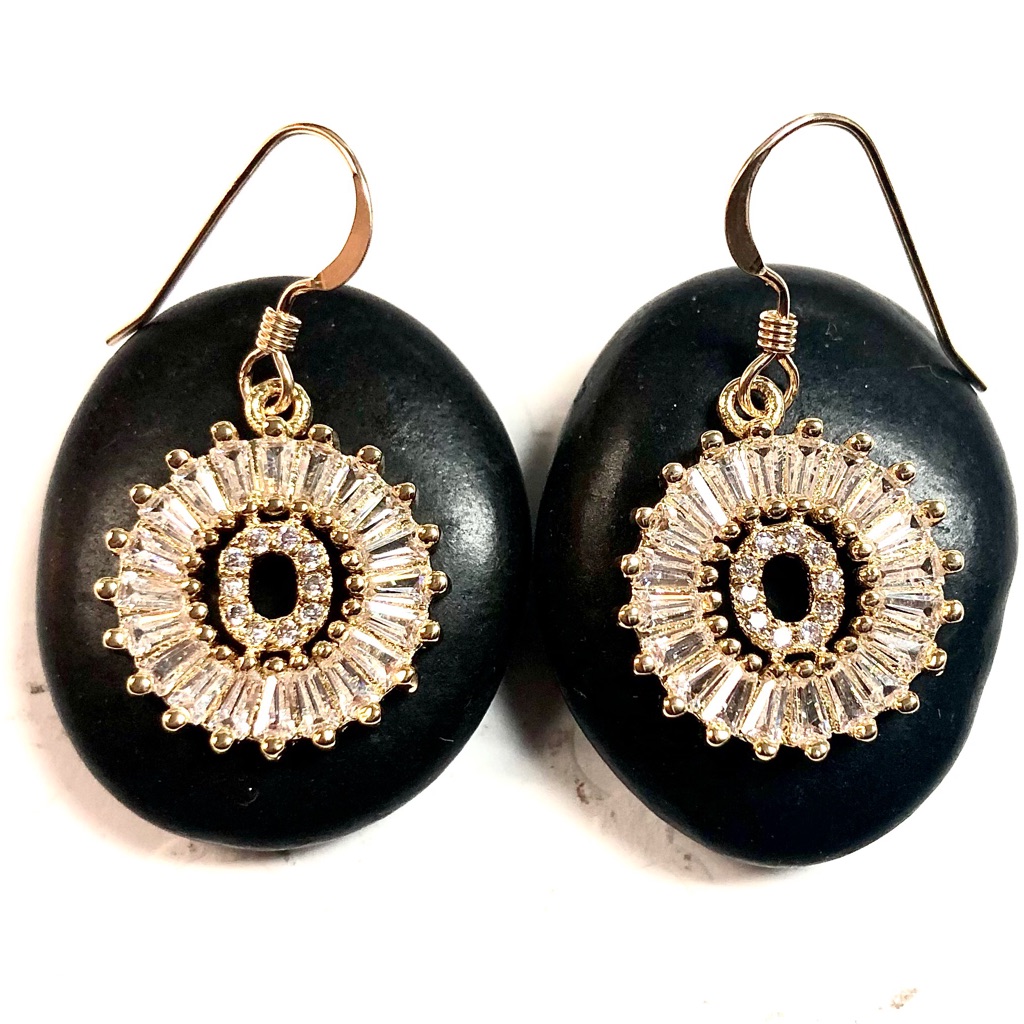 Initial O Earrings Letter O Personalized O Boho